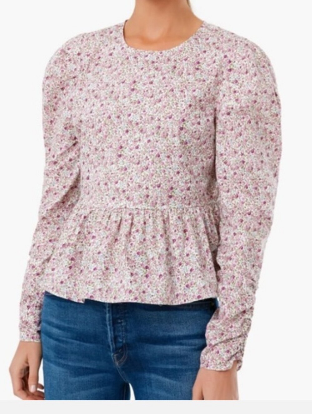 Hyacinth House Long-Sleeve Pink Floral Peplum Topacinth House